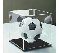 Vetrina Espositiva Scatola Quadrata in Acrilico per Pallone da Calcio, Vetrina Trasparente per Oggetti da Collezione, Grande Teca Espositiva Cubica in Plastica(Black Base,30x30x40cm)
