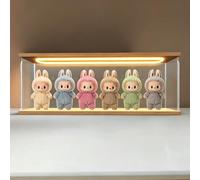 Vetrina Espositiva Teca Plexiglass Acrilico con LED Legno 60x10x20cm