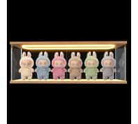 Vetrina Espositiva Teca Plexiglass Acrilico con LED per Labubu Peluche Pop Mart THE MONSTERS SKULLPANDA Collezionismo Modellini, Espositore Trasparente per Funko Pop Crybaby, Legno Interno 60x10x20cm