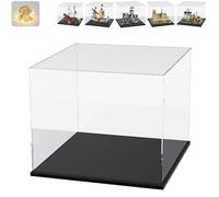 Vetrina Espositiva Teca Plexiglass per Lego 75639 Going Merry Nave Pirata | Acrilico 3mm Trasparente Scatola per 75646 Garp 31387 21063 Neuschwanstein 21061 Notre-Dame 76294 X-Men 10326 Nero 50x30x40cm