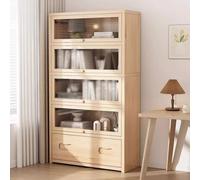 Vetrina espositiva trasparente da 63" for personaggi con cassetto, vetrina a 5 ripiani con ante in vetro acrilico, organizer for giocattoli da collezione e ripiano espositivo, libreria for bambini for