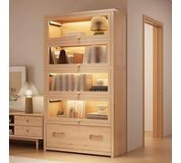 Vetrina espositiva trasparente da 63" for personaggi con cassetto, vetrina a 5 ripiani con ante in vetro acrilico, organizer for giocattoli da collezione e ripiano espositivo, libreria for bambini for