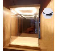 Vetrina Espositiva Vetrina Trasparente per Souvenir con Luce, Scatola Espositiva in Acrilico per Più Figure da 60 50 40 30 20 e 10 cm, Vetrina in Vetro Alternativa Impilabile(40x40x50cm(16x16x20in))