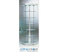 Vetrina Girevole Vetrinetta Espositore Showcase leather Luci a led 74x200 H