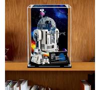 Vetrina in acrilico ad alta trasparenza per modello le-go 75379 R2-D2 Brick Robot, scatola antipolvere da collezione con base spazzolata, 25 x 25 x 35 cm, per ragazzi e ragazze (A)
