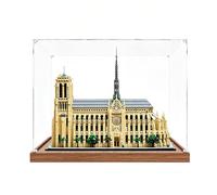 Vetrina in acrilico, compatibile con LE*GO 21061 Notre-Dame de Paris - Scatola trasparente e antipolvere e custodia da collezione (modello non incluso) (tonalità legno, 3 mm)