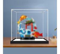 Vetrina in acrilico compatibile con Le-go 80120 La carpa che salta sopra il modello Dragon Gate, antipolvere, scatola portaoggetti, compatibile con 80120 (solo scatola) (base a specchio 3 mm)