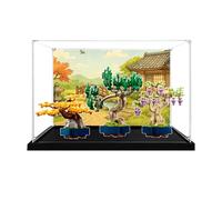 Vetrina in acrilico compatibile con Lego 10373 Bonsai Tree Toys Set, antipolvere, scatola portaoggetti, compatibile con 10373 (solo scatola espositiva, kit non incluso) (sfondo + nero)
