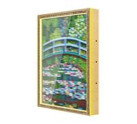 Vetrina in acrilico compatibile con Lego 31220 Claude Monet Bridge sopra un laghetto di ninfee, illuminazione a LED, copertura trasparente antipolvere senza piastra posteriore (modello non incluso)