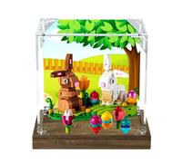 Vetrina in acrilico, compatibile con Lego 40523 Mengmeng Conigli, antipolvere, scatola portaoggetti, custodia trasparente, compatibile con 40523 (solo scatola espositiva, kit non incluso) (sfondo in