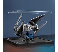 Vetrina in acrilico, compatibile con Lego 75382 TIE Interceptor, antipolvere, resistente ai raggi UV trasparente (solo vetrina, kit non incluso (3 mm)