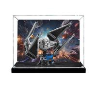 Vetrina in acrilico, compatibile con Lego 75382 TIE Interceptor, vetrina di protezione antipolvere compatibile con 75382 (solo scatola organizer, kit non incluso)
