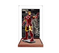 Vetrina in acrilico compatibile con Lego 76344 Armor Toys Set, antipolvere, scatola portaoggetti, compatibile con 76344(solo scatola espositiva, kit non incluso) (sfondo + legno C)