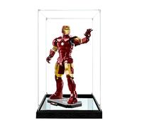 Vetrina in acrilico compatibile con Lego 76344 Armor Toys Set, antipolvere, scatola portaoggetti, compatibile con 76344(solo scatola espositiva, kit non incluso) (trasparente + specchio)