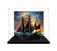 Vetrina in acrilico, compatibile con set Lego 10365, antipolvere, scatola portaoggetti, custodia trasparente, compatibile con 10365 (solo scatola espositiva, kit non incluso) (sfondo + nero C)