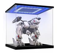 Vetrina in Acrilico con luci a LED e Interruttore, Teca Plexiglass Cubo Contenitori Scatola Vetrina Espositiva per Modellismo, Collezionismo, Action Figure, Statuette (25x25x25 cm)