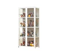 Vetrina In Acrilico For Oggetti Da Collezione, Vetrina Con Ante, Design A Doppia Anta, Trasparente Su Tre Lati, For Vari Tipi Di Stoccaggio Domestico.(White,62x33x130cm)