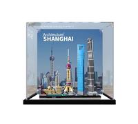 Vetrina in Acrilico per 21039 Architettura di Shanghai,Resistente alla polvere e all'organizzazione vetrina,dimensioni:32×14×32 cm (solo custodia per display) A,3MM
