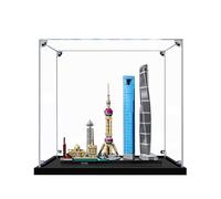 Vetrina in Acrilico per 21039 Architettura di Shanghai,Resistente alla polvere e all'organizzazione vetrina,dimensioni:32×14×32 cm (solo custodia per display) C,2MM