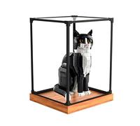 Vetrina in acrilico per gatto smoking Le/go 21349, antipolvere, display trasparente compatibile con Le/go 21349 (solo custodia, nessun modello) (colore legno)