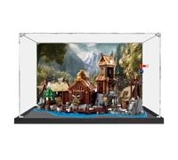 Vetrina in acrilico per Le*go 21343 Viking Village Building Set, trasparente, antipolvere, compatibile con Lego 21343 (solo vetrina) (D)