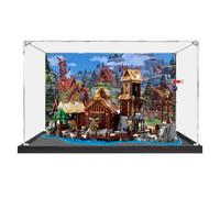 Vetrina in acrilico per Le*go 21343 Viking Village Building Set, trasparente, antipolvere, compatibile con Lego 21343 (solo vetrina) (E)