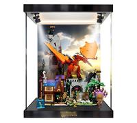 Vetrina in acrilico per Le-go 21348 Dungeons and Dragons, scatola modello trasparente antipolvere con faretto, scatola da esposizione antipolvere da 3 mm (senza modello) (faretti)