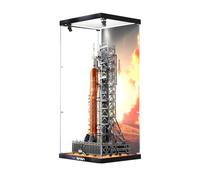 Vetrina in acrilico per LEGO 10341, compatibile con LE/GO Artemis Rocket Launch System set, vetrina antipolvere, scatola trasparente (con luce) (senza modello) (lampada + sfondo)