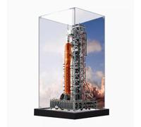 Vetrina in acrilico per Lego 10341 Space Launch System modello razzo, scatola trasparente antipolvere, compatibile con kit Lego 10341 (modello non incluso) (speculare + sfondo 3 mm)