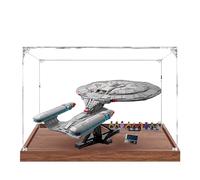 Vetrina in acrilico per Lego 10356 Star Trek: modello nave stellare della Federazione, scatola antipolvere da 3 mm, espositore compatibile con Lego 10356 (modello non incluso) (base in legno da 2 mm)