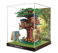 Vetrina in acrilico per Lego 21318, set da costruzione di case sull'albero, trasparente, antipolvere, compatibile con Lego 21318 (solo vetrina) (Sfondo A)