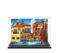Vetrina in acrilico per Lego 21359 modello architettonico di città balneare italiana, scatola antipolvere da 3 mm, vetrina compatibile con Lego 21359 (modello non incluso) (sfondo nero base A)
