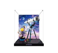 Vetrina in acrilico per Lego 31378 Space Exploration Telescope Building Set, scatola trasparente antipolvere, solo vetrina, compatibile con Lego 31378 (base spray posteriore A)