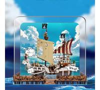 Vetrina in acrilico per Lego 75639 Go Merry Pirate Ship, trasparente, antipolvere, compatibile con Lego 75639 (solo vetrina) (tipo monopezzo)