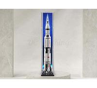Vetrina in acrilico per Lego NASA Apollo Saturn V 21309,3 mm di spessore senza polvere e cristallo trasparente con vite (set ego non incluso) (con sfondo)