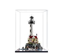 Vetrina in acrilico per modello Le-go 21335 Building Block, Ideas Series Motorizzato Light Tower Model Kit, 21335 Scatola di visualizzazione antipolvere, solo scatola espositiva. (legno-plastica)