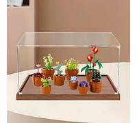 Vetrina in acrilico per set di mini piante in vaso le-go 10329, scatola trasparente antipolvere, facile da montare, per modelli di fiori le-go, regalo per fan di le-go, 45 × 20 × 20 cm (C)