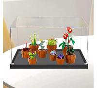 Vetrina in acrilico per set di mini piante in vaso le-go 10329, scatola trasparente antipolvere, facile da montare, per modelli di fiori le-go, regalo per fan di le-go, 45 × 20 × 20 cm (A)