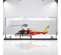 Vetrina in acrilico, progettata per il modello dell'elicottero di soccorso L-E*GO 42145, trasparente e antipolvere, ideale per esposizione e collezionismo. Dimensioni: 75 x 55 x 30 cm.b1