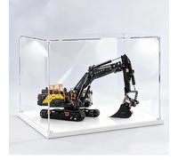 Vetrina in acrilico, progettata per il modello dell'escavatore L-E*GO 42215. Trasparente e antipolvere, ideale per l'esposizione e il collezionismo. Dimensioni: 60 x 30 x 35 cm.1