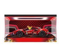 Vetrina in Acrilico Trasparente Antipolvere Auto per 42125 Racing Oggetti da Collezione Modelli Scatola Portaoggetti 3MM con Basamento Scatola Luminosa Pannello Posteriore A