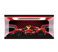 Vetrina in Acrilico Trasparente Antipolvere Auto per 42125 Racing Oggetti da Collezione Modelli Scatola Portaoggetti 3MM con Basamento Scatola Luminosa Pannello Posteriore B