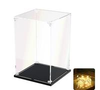 Vetrina in acrilico trasparente - Assemblare una scatola da bancone con base nera per figurine, giocattoli, oggetti da collezione - scatola di visualizzazione trasparente (30 x 35 x 65 cm)