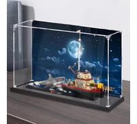 Vetrina in acrilico trasparente compatibile con Le*Go 21350 White Shark Killer Whale trasparente antipolvere vetrina (modello non incluso) 65 x 25 x 40 cm (A)