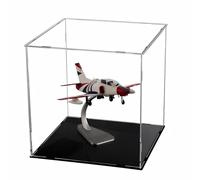 Vetrina in acrilico trasparente con base nera 35 x 50 x 55 cm, vetrina da collezione per action figure giocattoli, antipolvere, vetrina per soggiorno, camera da letto e ufficio