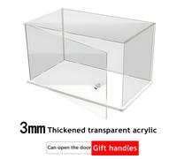Vetrina in acrilico trasparente da 1 pezzo, supporto per vetrina con base bianca, con porta, vetrina di protezione antipolvere per oggetti da collezione