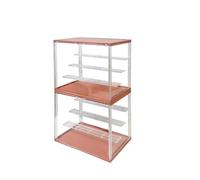 Vetrina in Acrilico trasparente; Multi step per collezione Lego, Statuine, Modellini; Box Espositore Gadget, Action Figure Organizzatore oggetti da collezione; (Arancione, Set da 2 (23*34*31.6CM))