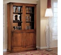VETRINA IN LEGNO NOCE ARTE POVERA 120X40X185 H