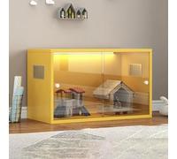 Vetrina in vetro, impilabile, per soggiorno, da collezione e trofei, con ante in vetro, ideale per sala da pranzo