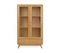 Vetrina Kensal in legno ingegnerizzato e solido, vetro, dimensioni 100 x 45 x h170 cm, peso 71 Kg, finitura quercia quercia